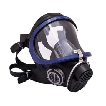ماسک ایمنی Drager X-PLORE 5500 در زاویه نیم‌رخ همراه با بندهای نگهدارنده قابل تنظیم