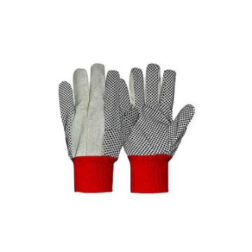 فروش دستکش ایمنی کتان خالدار 14 اونس (بسته 12 جفتی) مچ قرمز | ایمنکس