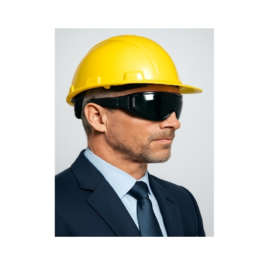 نمای جانبی عینک ایمنی لنز سبز نور توتاص مدل Totas ATBM | ایمنکس