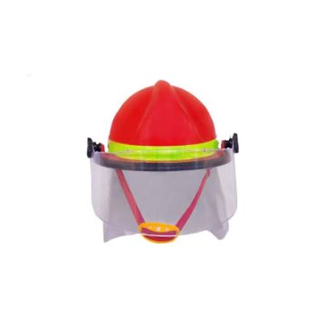 کلاه مخصوص آتش‌نشانان با نقاب محافظ و پارچه نسوز مقاوم در دما بالا | ایمنکس