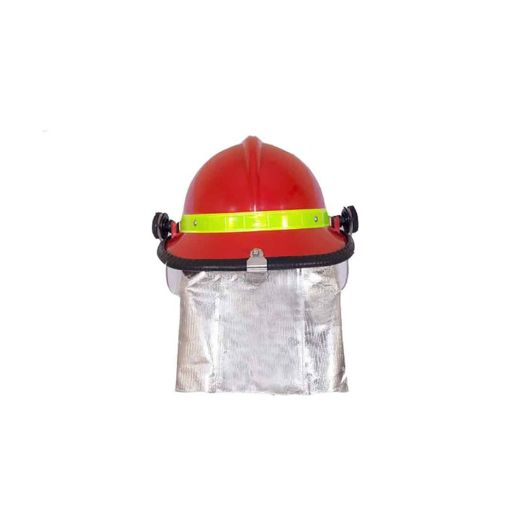 کلاه ایمنی آتش نشانی مدل FFH با نقاب ضد حرارت و پارچه نسوز پشت گردن | ایمنکس